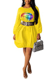 MB Fashion YELLOW Dress 018 MB WITHOUT BELT