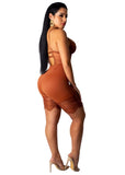 MB Fashion BROWN Lace Bodysuit  5250