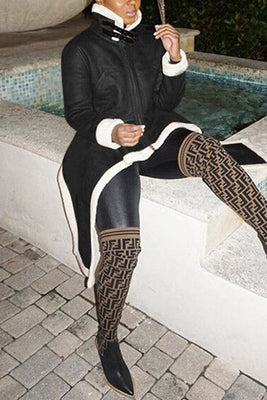 MB Fashion BLACK Long Jacket 5645