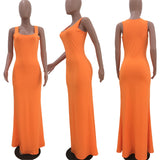 MB Fashion ORANGE Maxi Dress 8134