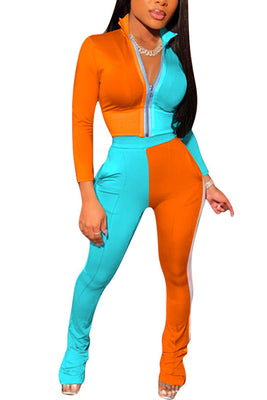 MB Fashion ORANGE/BLUE 2 PCs Set 8934