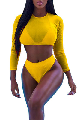 MB Fashion YELLOW 3 PCs Swimsuits 5464