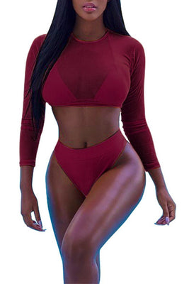 MB Fashion WINE 3 PCs Swimsuits 5464