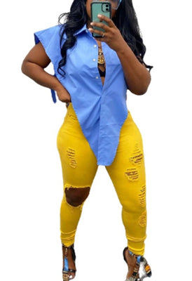 MB Fashion BLUE TOP 9154R