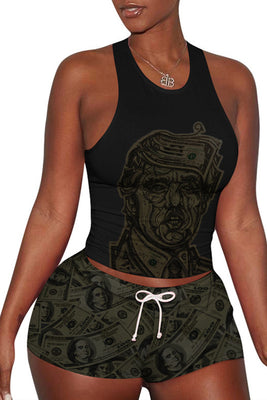 MB Fashion BLACK Money Print 2 PCs Set 1509