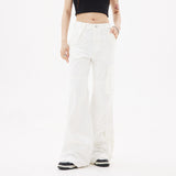 MALYBGG Achieving a Slim Silhouette with Solid Color Wide-Leg Casual Pants for Women 3850LY