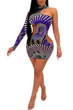 MB Fashion Multi PURPLE Mini Dress 4078R