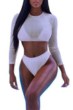 MB Fashion WHITE 3 PCs Swimsuits 5464