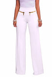 MB fashion WHITE Zips Design Pants 4022