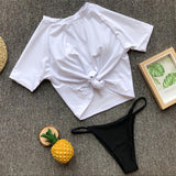 MB Fashion BLACK/WHITE 2PCs Set Swimming Suit LYB 001