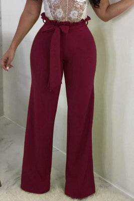 MB Fashion Paper Bag Vine Pants Burgundy 4793