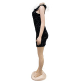 MALYBGG Sequin Embellished Sleeveless Mini Dress 6711LY