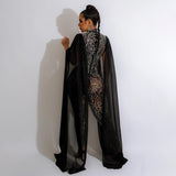 MALYBGG Sexy Rhinestone-Embellished Mesh Bodysuit Jumpsuit for Nightclub Glam 6816LY