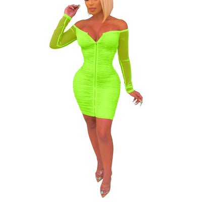 MB FASHION NEON GREEN 2 WAY DRESS 2449