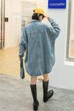 MALYBGG Fashion-Forward Women's Outerwear in Irregular Denim Wash 8028LY