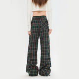MALYBGG Embracing the Trendy Appeal of Retro-Inspired Straight-Cut Checkered Pants 3621LY