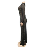 MALYBGG Rhinestone Embellished Dress with Sheer Mesh 5595LY