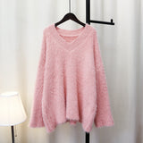 MALYBGG Loose-Fit V-Neck Knit Sweater 235LY