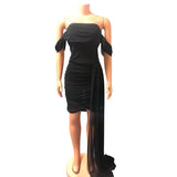 MALYBGG One-Shoulder Bodycon Dress with Fringed Skirt for a Sexy Look 6921LY