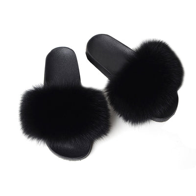 MB Fashion BLACK 90 Fur Sandals