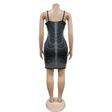 MALYBGG Mesh Rhinestone Strapless Mini Dress 6730LY