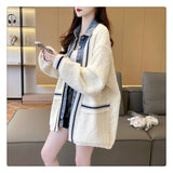 MALYBGG Embrace Fashion in a Cozy and Versatile Denim Patchwork Knit Sweater Coat 8015LY