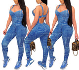 MB Fashion Print BLUE Jumpsuits 4108R