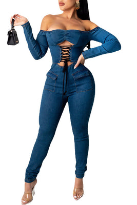 MB Fashion BLUE Jumpsuit 3102R