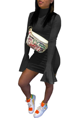 MB Fashion BLACK Mini Dress 8535R