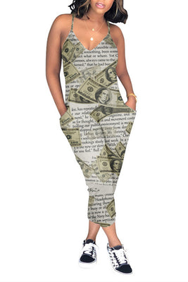 MB Fashion Multi 7 Money Print Jumpsuit 1480