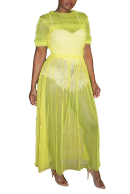 MB Fashion YELLOW Dress 1407 size run small