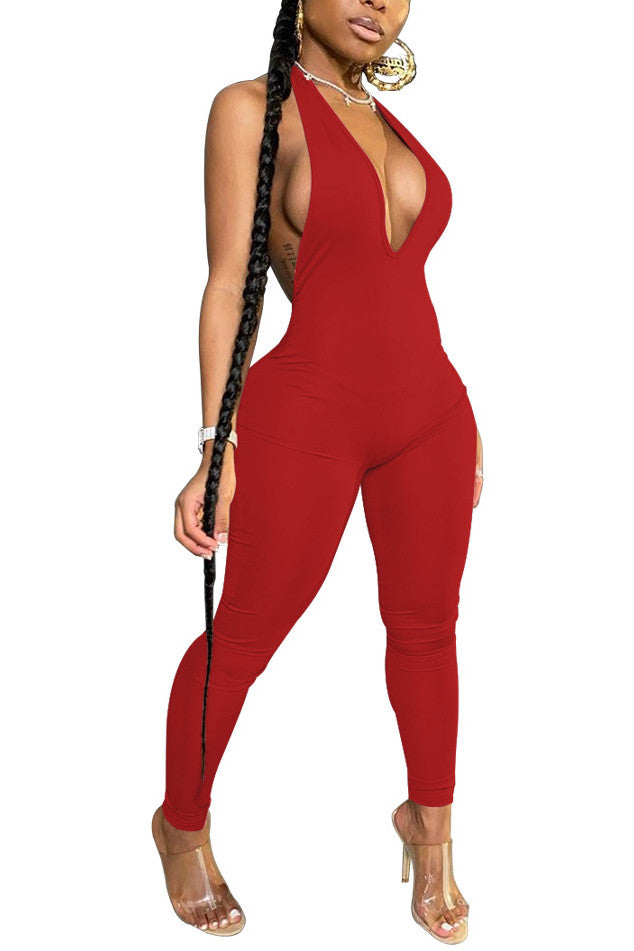 MB Fashion RED Jumpsuit 9056