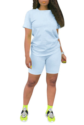 MB Fashion Solid L-BLUE 2 PCs Set 6664