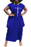 MB Fashion BLUE Dress 062R Plus Size