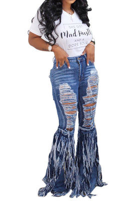 MB Fashion BLUE Pants 10253 NO Stretch