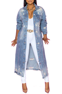 MB Fashion BLUE Jacket Coat 6083R