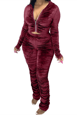 MB Fashion BURGUNDY 2 PCs Set 1539R