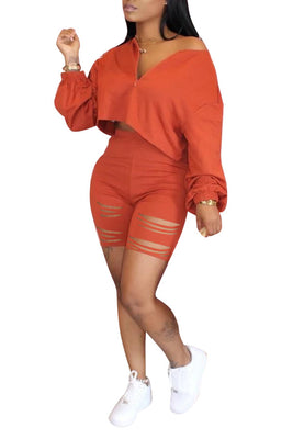 MB Fashion DARK ORANGE 2 PCs Set 7398