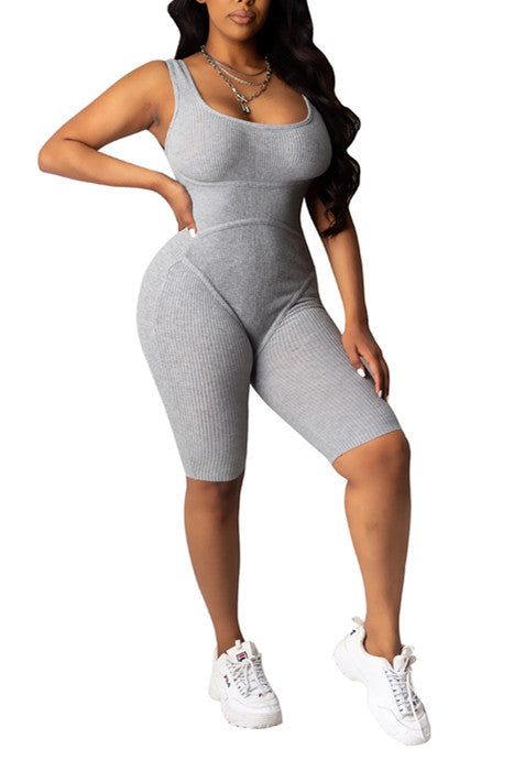 MB Fashion GRAY Jumpsuit WITHOUT MASK 7388