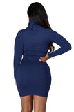 MB Fashion NAVY Dress 3646R