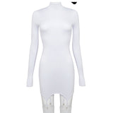 MB FASHION WHITE DRESS WITH KNESS HIGH 0357R