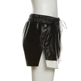 MB FASHION FAUX LEATHER CASUAL SHORTS 5423R