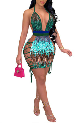 MB Fashion GREEN Dress 3079R