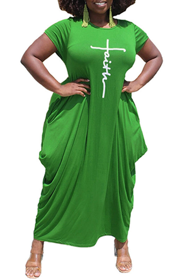 MB Fashion GREEN Dress 062R Plus Size