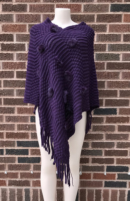 MB fashion P 10 PomPom Poncho