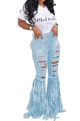 MB Fashion L-BLUE Pants 10253 NO Stretch