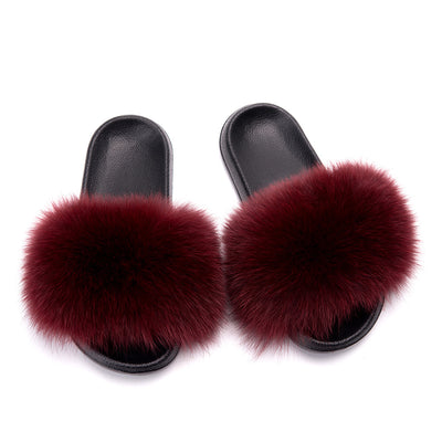 MB Fashion Solid Color 80 Fur Sandals
