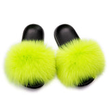 MB Fashion Solid Color 77 Fur Sandals Slides
