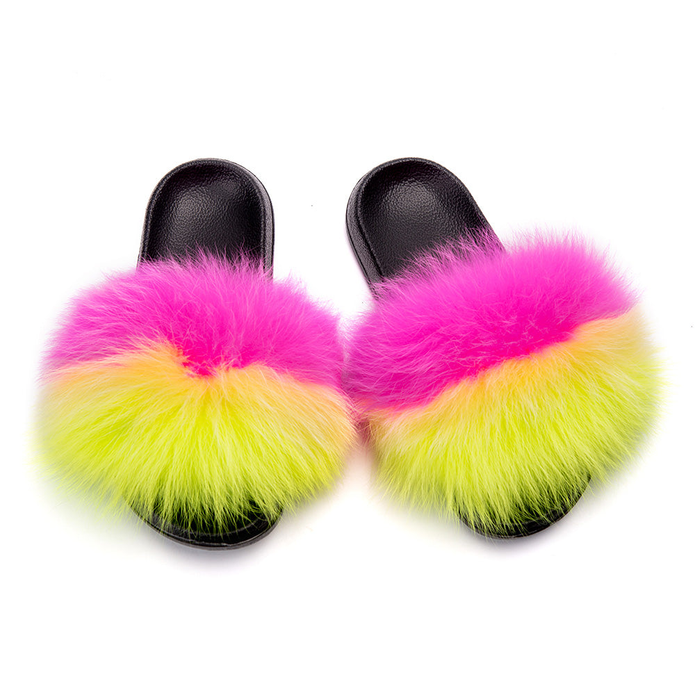 MB Fashion Color 52 Fur Sandals Slides