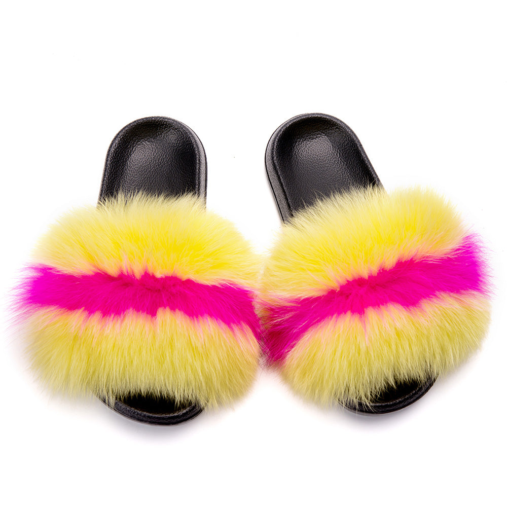 MB Fashion Color 55 Fur Sandals Slides
